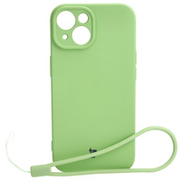Etui Bizon Case Silicone do iPhone 15, jasnozielone
