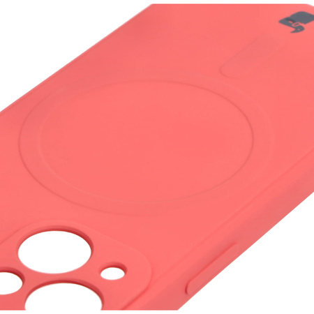 Etui Bizon Case Silicone Magnetic Sq do Apple iPhone 13 Mini, brudny róż