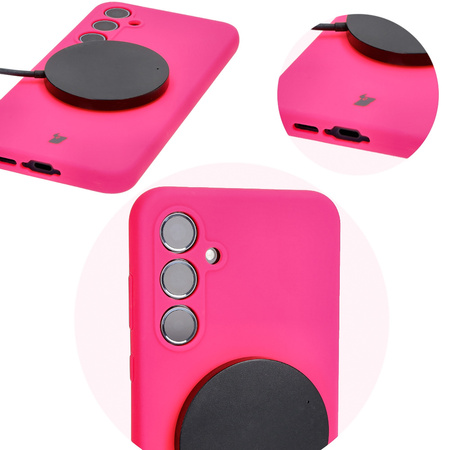 Silikonowe etui Bizon Soft Case do Galaxy A55 5G, neonowo-różowe