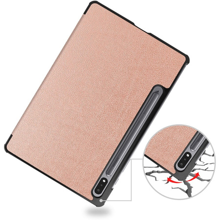 Etui Bizon Case Tab Croc do Samsung Galaxy Tab S8 / S7, różowozłote