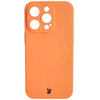 Etui silikonowe z pierścieniem magnetycznym Bizon Case Silicone Magnetic do iPhone 14 Pro, marchewkowe