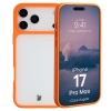 Etui Bizon Case Angelo do iPhone 17 Pro Max, półprzezroczyste z pomarańczową ramką