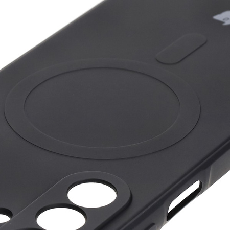 Silikonowe etui z pierścieniem magnetycznym Bizon Case Silicone Magnetic Sq do Galaxy A26 5G, czarne