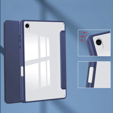 Etui z klapką Bizon Case Tab Clear Matt do Galaxy Tab S11, granatowe