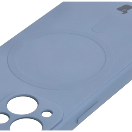 Etui Bizon Case Silicone Magnetic Sq do Apple iPhone 13 Mini, szare