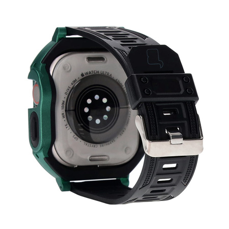 Etui z paskiem Bizon Strap + Case Watch Armor do Apple Watch Ultra 49mm, zielone
