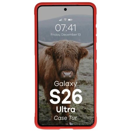 Pancerne etui Bizon Case Tur do Galaxy S26 Ultra, czerwone