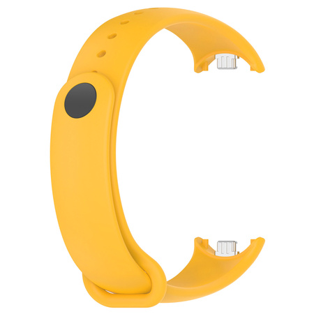 Silikonowy pasek Bizon Strap Watch Dots do Xiaomi Smart Band 10 / 9 / 9 NFC / 8, żółty