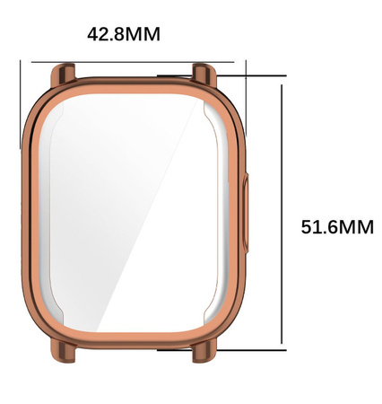 Etui z osłoną ekranu Bizon Case Watch Felipe do Xiaomi Redmi Watch 5 Active, różowozłote