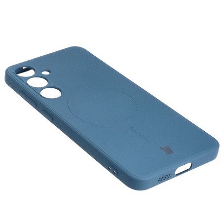 Etui Bizon Case Silicone Magnetic Sq do Galaxy S24 Plus, granatowe