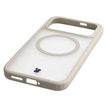 Etui z pierścieniem magnetycznym Bizon Case MatteO do Xiaomi POCO F8 Pro, przydymione-beżowe