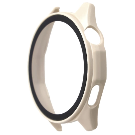 Etui ze szkłem do zegarka Bizon Case Watch Adamo do Huawei Watch GT6 46 mm, beżowe