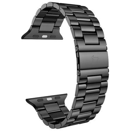 Pasek ze stali nierdzewnej Bizon Strap Watch Aura do Apple Watch 44/45/46/49 mm, czarny