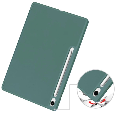 Etui z klapką Bizon Case Tab Lizard do Galaxy Tab S10 FE Plus, ciemnozielone
