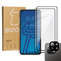 Szkło hartowane Bizon Glass Edge - 2 sztuki + ochrona na obiektyw, Xiaomi Mi 11 Lite / 5G / 5G NE, czarne