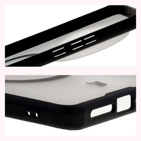 Etui z pierścieniem magnetycznym Bizon Case MatteO do Xiaomi 15 Ultra, przydymione-czarne