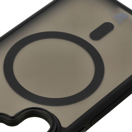 Etui z podstawką i pierścieniem magnetycznym Bizon Case Eclipse do Galaxy S24, przydymione z czarną ramką