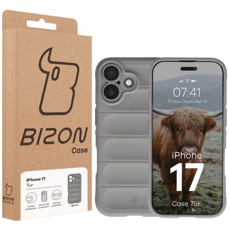 Pancerne etui Bizon Case Tur do iPhone 17, jasnoszare