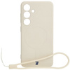Etui Bizon Case Silicone Magnetic Sq do Galaxy S24, beżowe