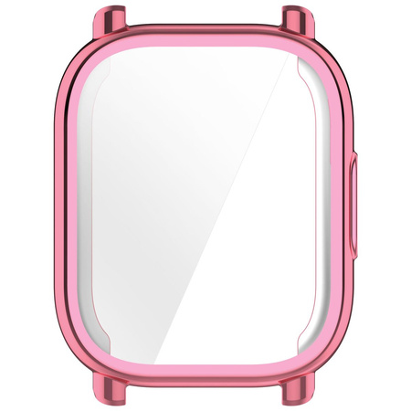 Etui z osłoną ekranu Bizon Case Watch Felipe do Xiaomi Redmi Watch 5 Active, różowe