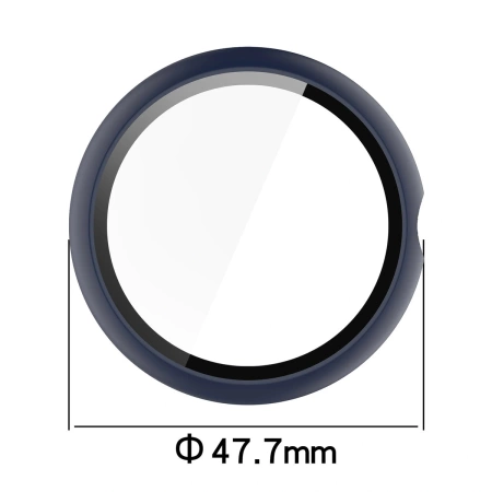 Etui ze szkłem do zegarka Bizon Case Watch Adamo do Google Pixel Watch 4 45 mm, matowe granatowe