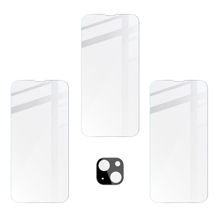 3x Szkło + szybka na aparat BIZON do iPhone 14