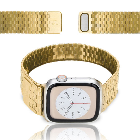 Pasek ze stali nierdzewnej Bizon Strap Watch Titanium do Apple Watch 38/40/41/42 mm, złoty