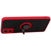 Etui z uchwytem na palec Bizon Case Hybrid Ring do Motorola Moto E22 / E22i, przydymione z czerwoną ramką