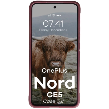 Pancerne etui Bizon Case Tur do OnePlus Nord CE5 5G, burgundowe