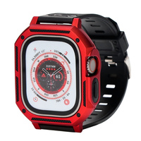 Etui z paskiem Bizon Strap + Case Watch Armor do Apple Watch Ultra 49mm, czerwone