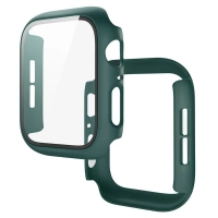 Etui ze szkłem do zegarka Bizon Case Watch Adamo do Apple Watch SE 3 / SE 2 / SE / 6 / 5 / 4 (40 mm), matowe ciemnozielone