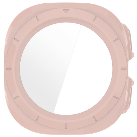 Etui ze szkłem do zegarka Bizon Case+Glass Watch do Galaxy Watch Ultra 47 mm, różowe