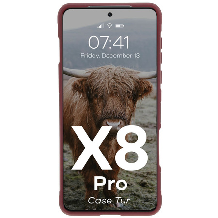 Pancerne etui Bizon Case Tur do Oppo Find X8 Pro, burgundowe