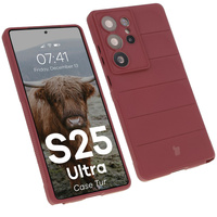 Pancerne etui Bizon Case Tur do Galaxy S25 Ultra, burgundowe