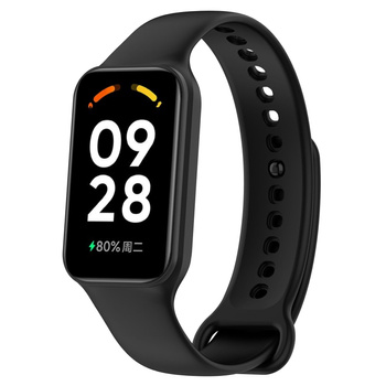 Etui z paskiem Bizon Strap + Case Watch Dots do Xiaomi Redmi Smart Band 2 / Xiaomi Mi Band 8 Active, czarne