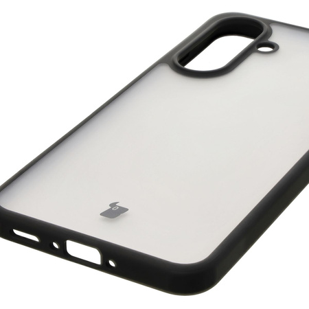 Etui Bizon Case Angelo do Galaxy A36 5G, przydymione z czarną ramką