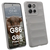 Pancerne etui Bizon Case Tur do Motorola Moto G86 5G / G86 Power 5G, jasnoszare