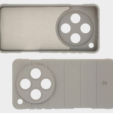 Pancerne etui Bizon Case Tur do Oppo Find X8 Pro, jasnoszare