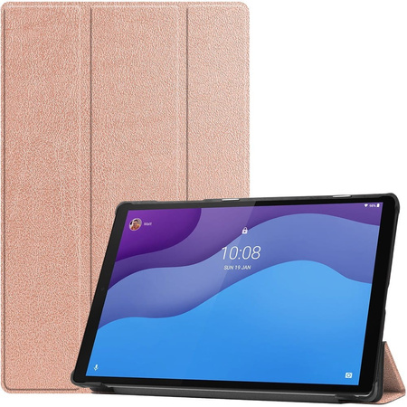 Etui Bizon Case Tab Croc do Lenovo Tab M10 Gen 2, różowozłote