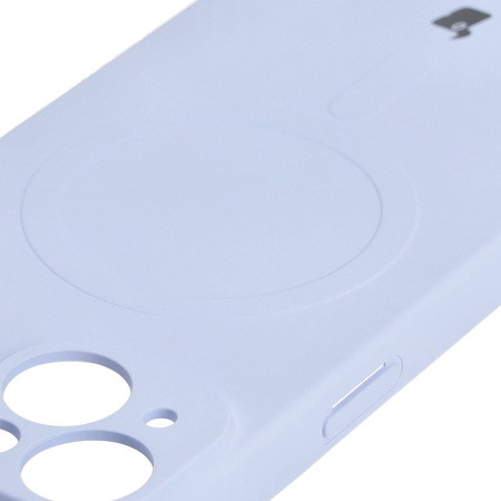Etui silikonowe z pierścieniem magnetycznym Bizon Case Silicone Magnetic do iPhone 15, jasnofioletowe