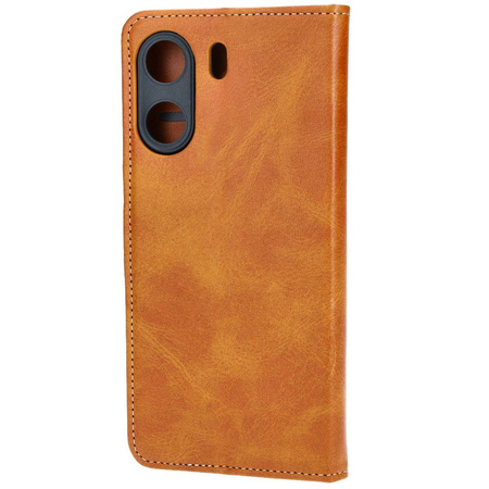 Etui z klapką Bizon Case Pocket do Xiaomi Redmi 13C / Xiaomi Poco C65, brązowe