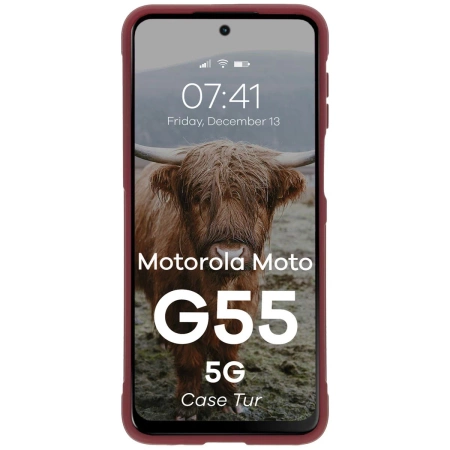 Pancerne etui Bizon Case Tur do Motorola Moto G55 5G, burgundowe