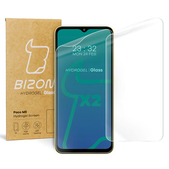 Folia hydrożelowa na ekran Bizon Glass Hydrogel dla Poco M5, 2 sztuki