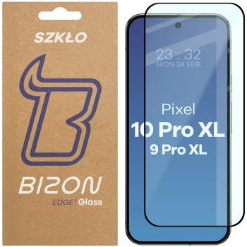 Szkło hartowane Bizon Glass Edge 2 do Google Pixel 9 Pro XL, czarna ramka