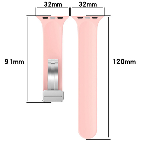 Silikonowy pasek Bizon Strap Watch Silicone L do Apple Watch 38/40/41/42 mm, różowy