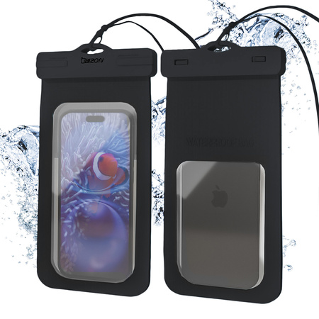 Etui wodoszczelne Bizon Case Hydrowrap, 2 sztuki, czarne