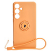 Etui Bizon Case Silicone Ring Sq do Galaxy S24 Plus, pomarańczowe