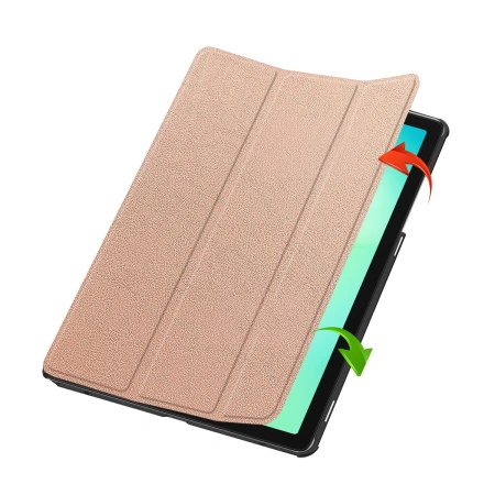 Etui z klapką Bizon Case Tab Croc do Galaxy Tab A11 Plus / A9 Plus, różowozłote