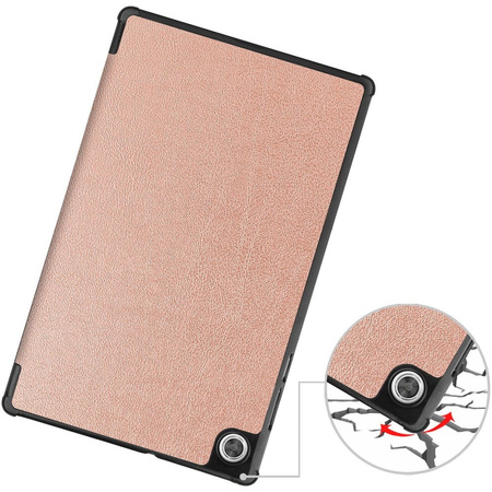 Etui Bizon Case Tab Croc do Lenovo Tab M10 Gen 2, różowozłote