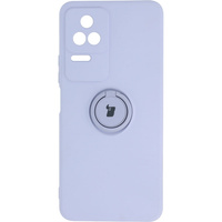 Etui Bizon Case Silicone Ring Sq do Xiaomi Poco F4, jasnofioletowe